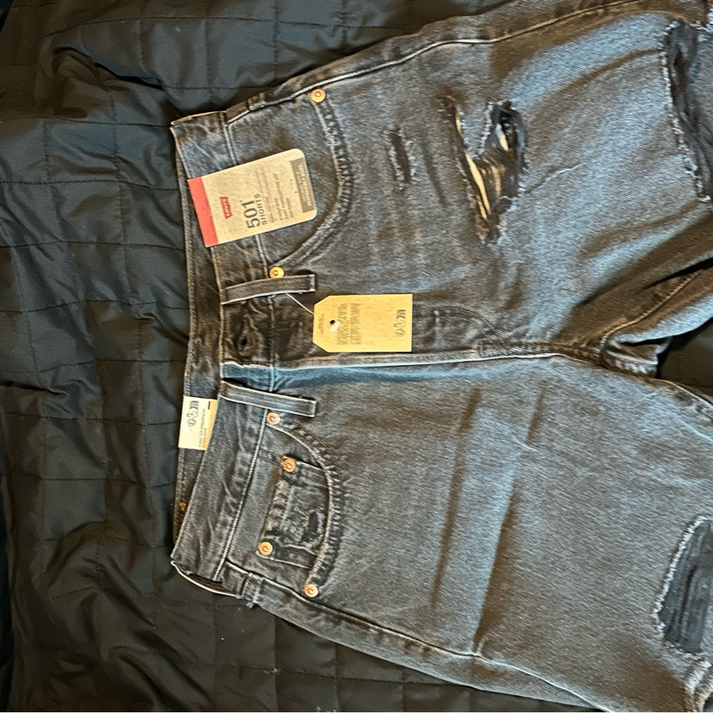 Levi's Distressed Gray Jeans
